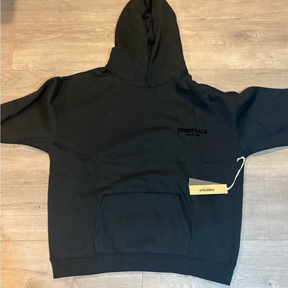 Fear of God Essentials Black Hoodie - men’s medium